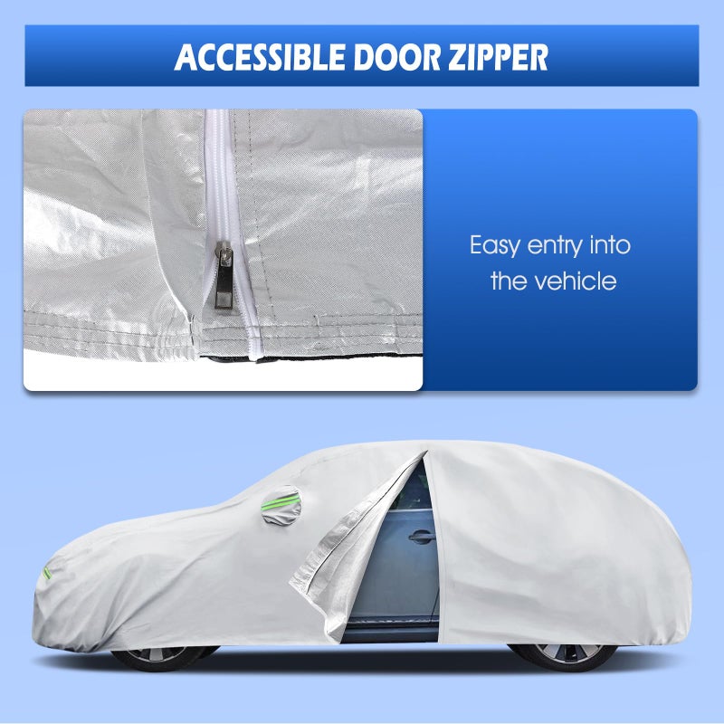 Migaven Car Cover Custom Fit for Volkswagen Beetle 2 Door 1998-2019, Migaven Waterproof Full Exterior Cover Sun Rain Protection with Door Zipper and Cotton Lining - Image 2